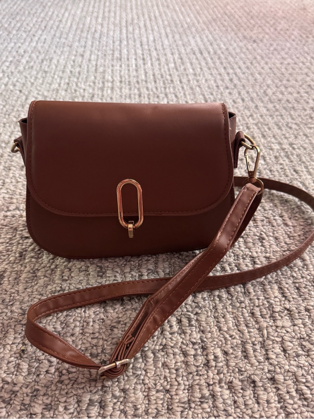 T.J.Maxx Brown Crossbody Bag with Gold Accent